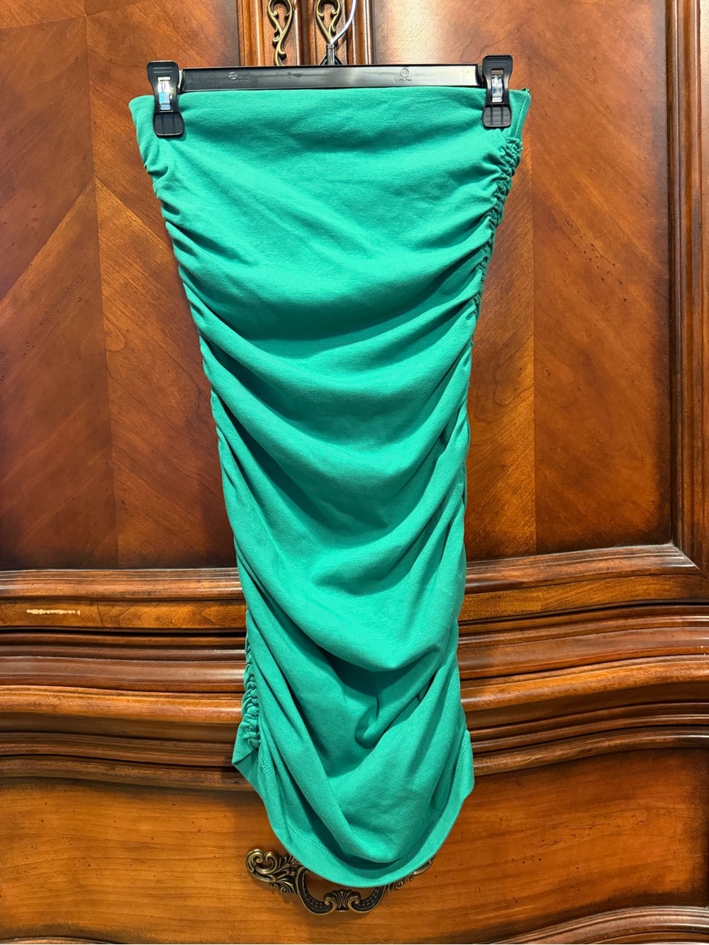 Zara Green Strapless Ruched Mini Dress size medium